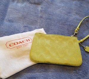 Coach - vivid green wristlet